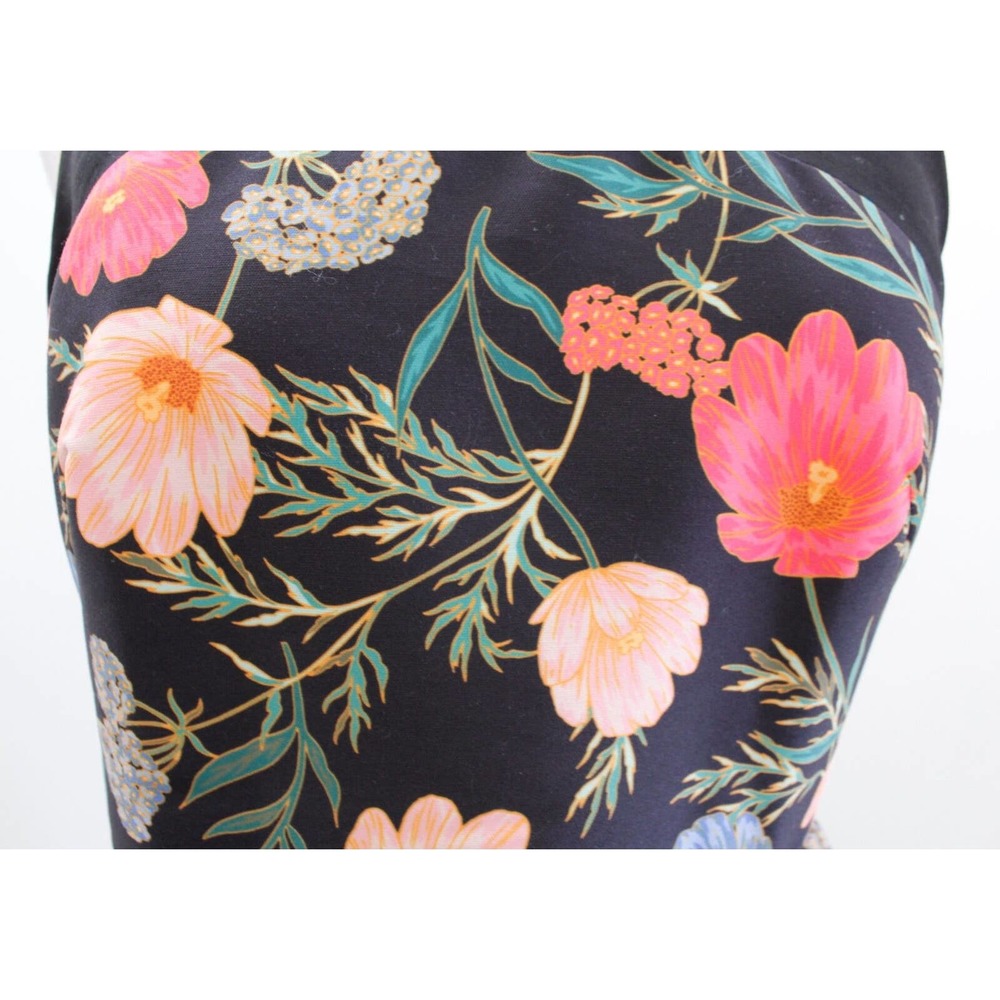 Kate Spade Blossom Mikado Fit and Flare Garden Floral Print Dress Size 4 Black - Picture 7 of 9